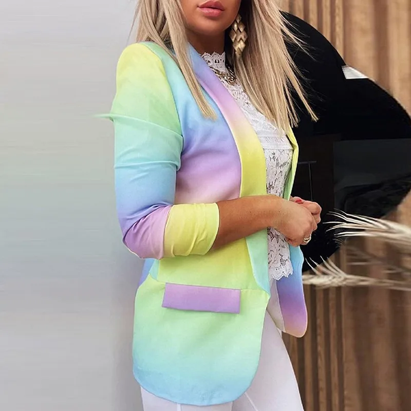Autumn and Winter Women's Long-sleeved Small Suit 2021 European and American Gradient Temperament Professional Slim Top Coat
Autumn and Winter Women's Long-sleeved Small Suit 2021 European and American Gradient Temperament Professional Slim Top Coat