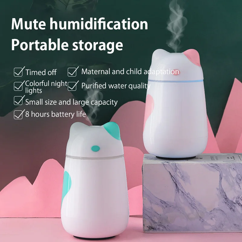 ELOOLE 300ML USB Air Humidifier Cool-Mist Adorable Pet Cat Mini Humidifier With LED Light Aromatherapy Essential Oil Diffuser
ELOOLE 300ML USB Air Humidifier Cool-Mist Adorable Pet Cat Mini Humidifier With LED Light Aromatherapy Essential Oil Diffuser