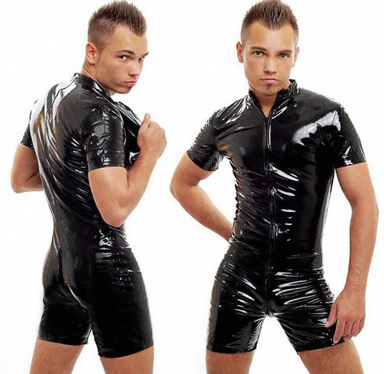 Plus S-3XL Good Quality Male PVC Leather Teddy Bodysuit Open Crotch Front Zipper Jumpsuit Mens Fetish Latex Clubwear Catsuit
Plus S-3XL Good Quality Male PVC Leather Teddy Bodysuit Open Crotch Front Zipper Jumpsuit Mens Fetish Latex Clubwear Catsuit