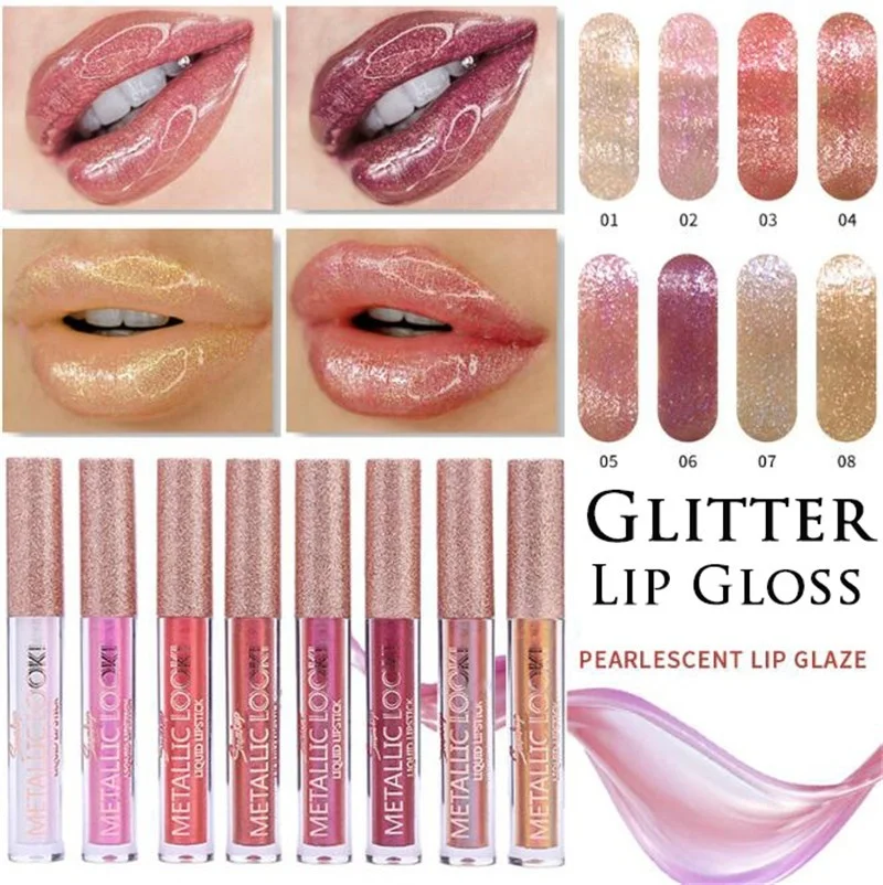 1 Piece Moisturizer Plumper Glitter Lip Gloss 8 Color Cosmetics Nutritious Shimmer Liquid Lipstick Beauty Lips Makeup
1 Piece Moisturizer Plumper Glitter Lip Gloss 8 Color Cosmetics Nutritious Shimmer Liquid Lipstick Beauty Lips Makeup