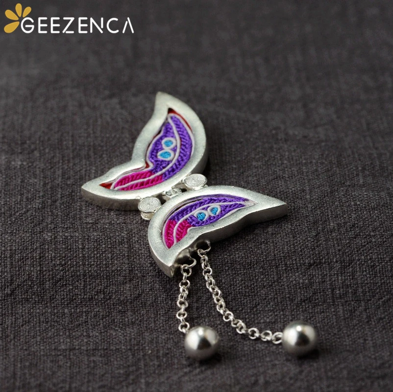 Ethnic 999 Sterling Silver Handmade Embroidered Pieces Butterfly Tassels Pendant Women Vintage Bohemia Pendant Without Chain
Ethnic 999 Sterling Silver Handmade Embroidered Pieces Butterfly Tassels Pendant Women Vintage Bohemia Pendant Without Chain