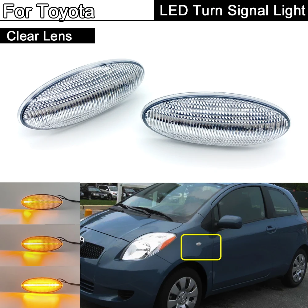 2Pcs Error Free Clear Lens Front LED Side Marker Light Dynamic Amber Turn Signal Lamp For Toyota Yaris Vitz RAV4 Corolla Verso
2Pcs Error Free Clear Lens Front LED Side Marker Light Dynamic Amber Turn Signal Lamp For Toyota Yaris Vitz RAV4 Corolla Verso
