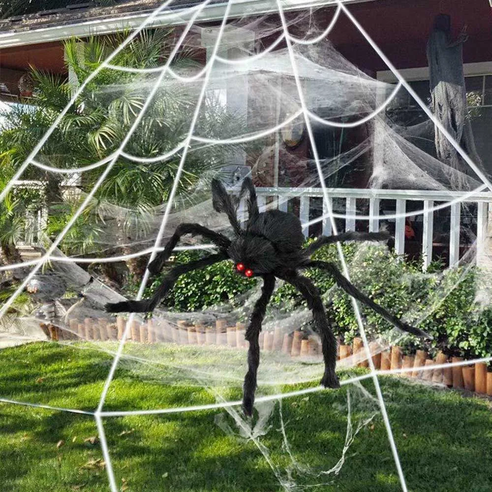 5m Super big plush spider plush black Giant Spider Web Yard Halloween Decorations Outdoor Decor Favor Triangular Mega Web
5m Super big plush spider plush black Giant Spider Web Yard Halloween Decorations Outdoor Decor Favor Triangular Mega Web