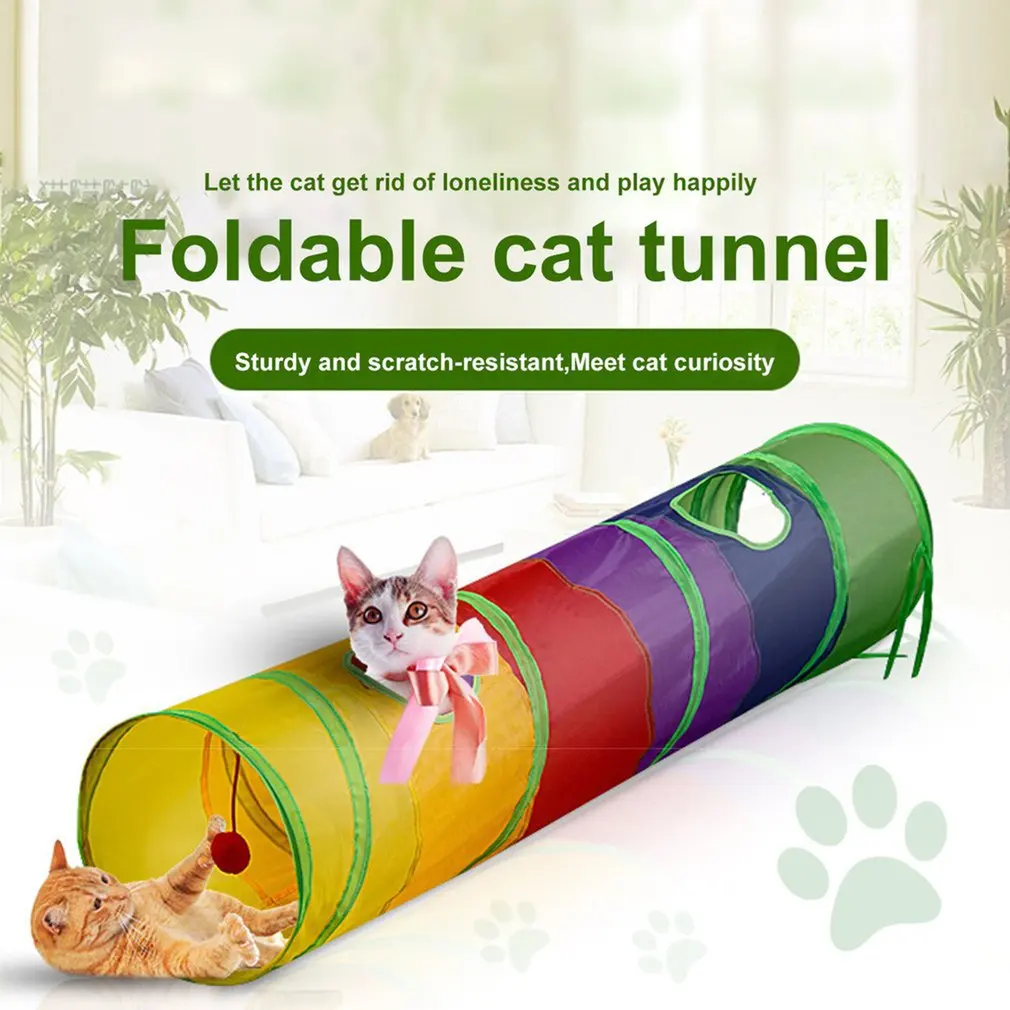 Foldable Cat Tunnel Rainbow Puzzle Toy 2 Holes Cat Cave Channel Exercising Hiding Training Pet Interactive Toy Pet Products
Foldable Cat Tunnel Rainbow Puzzle Toy 2 Holes Cat Cave Channel Exercising Hiding Training Pet Interactive Toy Pet Products