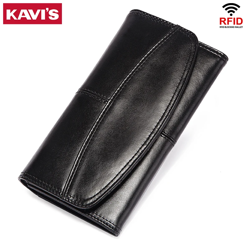 KAVIS RFID Cow Leather Women Clutch Wallet Long Style Ladies Female Coin Purse Portomonee Clamp For Phone Bag Girls Handy Purse
KAVIS RFID Cow Leather Women Clutch Wallet Long Style Ladies Female Coin Purse Portomonee Clamp For Phone Bag Girls Handy Purse