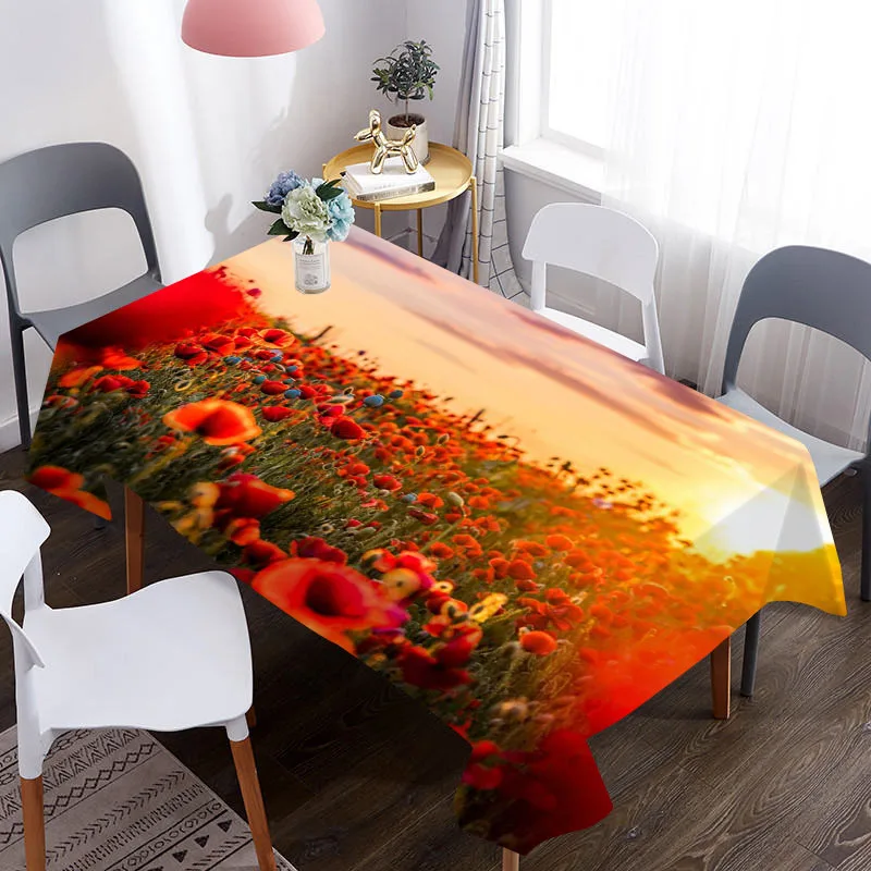 Customizable 3D Tablecloth Flower Red Poppies Pattern Washable Cloth Rectangle Round Table Cover Party Wedding Decoration
Customizable 3D Tablecloth Flower Red Poppies Pattern Washable Cloth Rectangle Round Table Cover Party Wedding Decoration