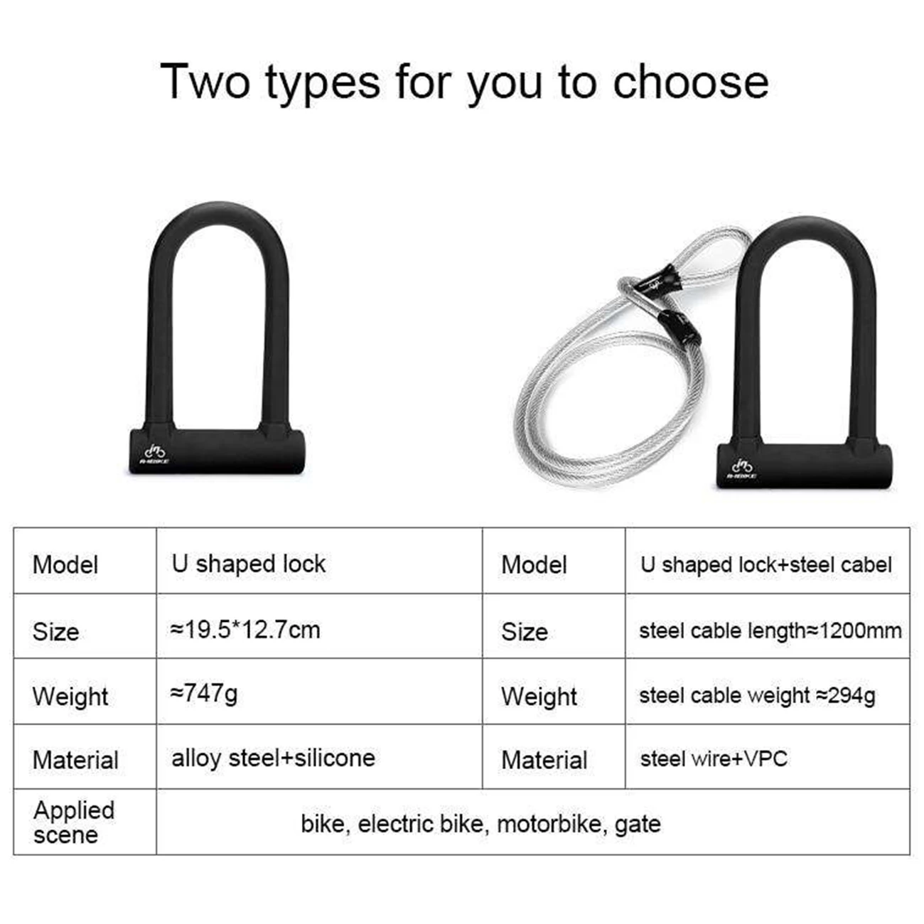 UL319A Bike U Lock Steel Security Cable U-Lock Set with Key Anti-theft Bicycle Lock for Cycling MTB Road Bike Scooter
UL319A Bike U Lock Steel Security Cable U-Lock Set with Key Anti-theft Bicycle Lock for Cycling MTB Road Bike Scooter