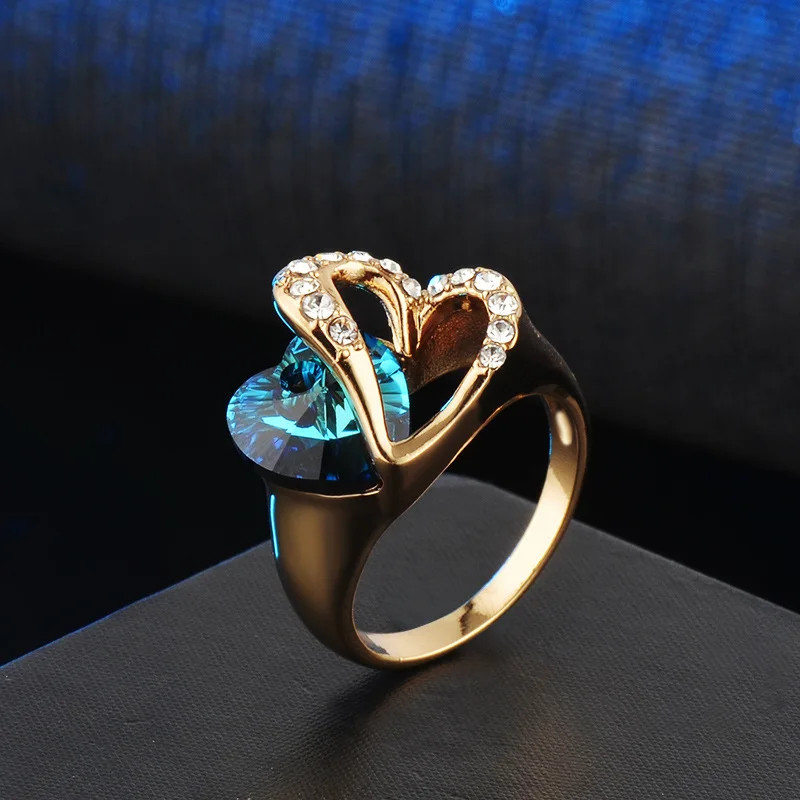 Trendy Eternal Blue Heart of Ocean Zircon Ring Classic Fashion Women Luxury Cocktail Party Sweet Love Engagement Jewellery
Trendy Eternal Blue Heart of Ocean Zircon Ring Classic Fashion Women Luxury Cocktail Party Sweet Love Engagement Jewellery