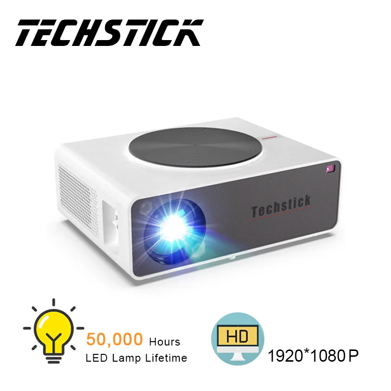 Techstick HD проектор 6800 люменов родной 1920x1080P Full 4K ЖК-видео светодиодный кинопроектор
