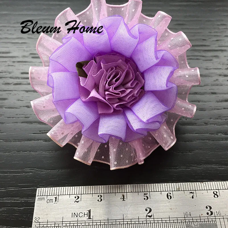 2pcs/lot children's schoolgirl gift present for girls Double lace handmade seven color Pleated bud design flowers | Аксессуары для