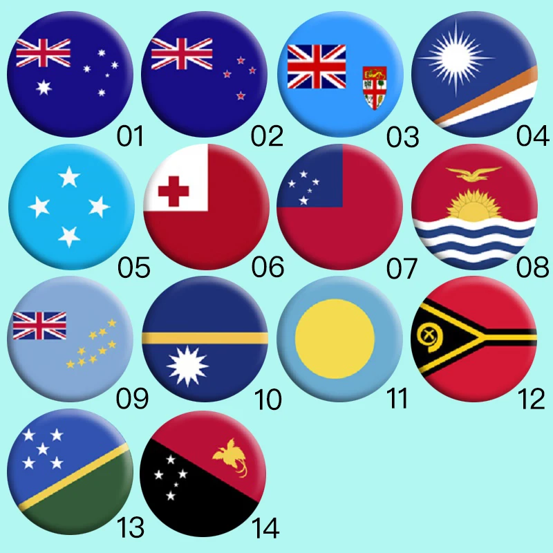 National Flag Rings Australia New Zealand Fiji Marshall Tonga Solomon Vanuatu Palau Tuvalu Micronesia Jewelry | Украшения и