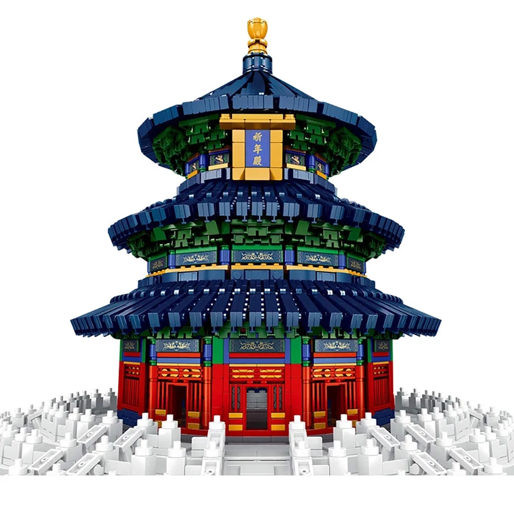 

Mould King 22009 Architecture Building Block The MOC Temple of Heaven Model Assembly Streetview Bricks Toys Kids Christmas Gifts