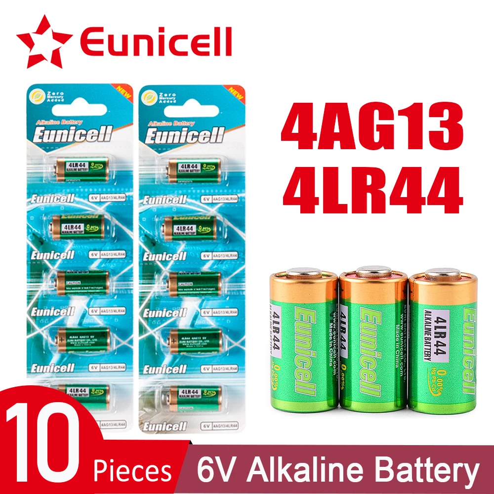 Eunicell 10pcs 4LR44 4AG13 6V Battery 145mAh PX28A 476A A544 K28A L1325 4A76 A544V Alkaline Batteries for Dog Collars Calculator
Eunicell 10pcs 4LR44 4AG13 6V Battery 145mAh PX28A 476A A544 K28A L1325 4A76 A544V Alkaline Batteries for Dog Collars Calculator