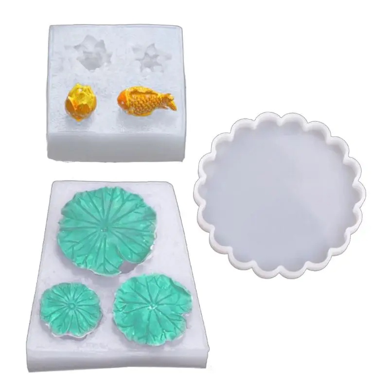 DIY Crystal Epoxy Resin Mold Lotus Fish Lotus Leaf Crafts Casting Silicone Mould
DIY Crystal Epoxy Resin Mold Lotus Fish Lotus Leaf Crafts Casting Silicone Mould