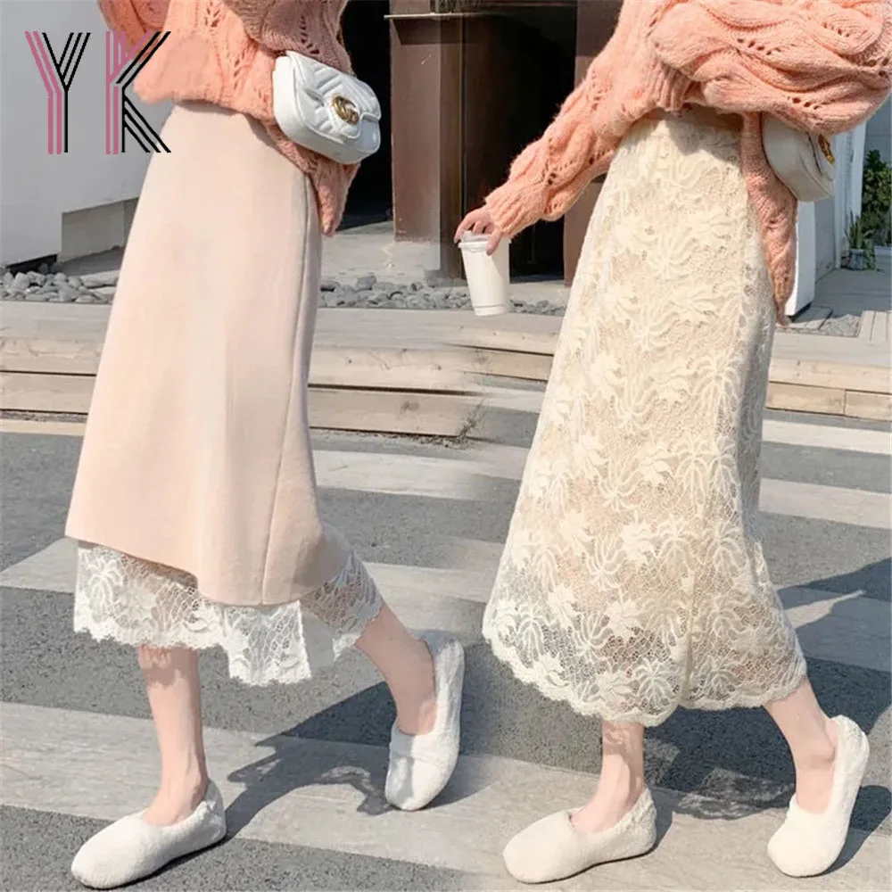 Both Sides Wear Lace Stitching Elastic Band High Waist Midi Straight Skirts Korean Elegant Clean Sukienka Wild Fairycore Saia
Both Sides Wear Lace Stitching Elastic Band High Waist Midi Straight Skirts Korean Elegant Clean Sukienka Wild Fairycore Saia