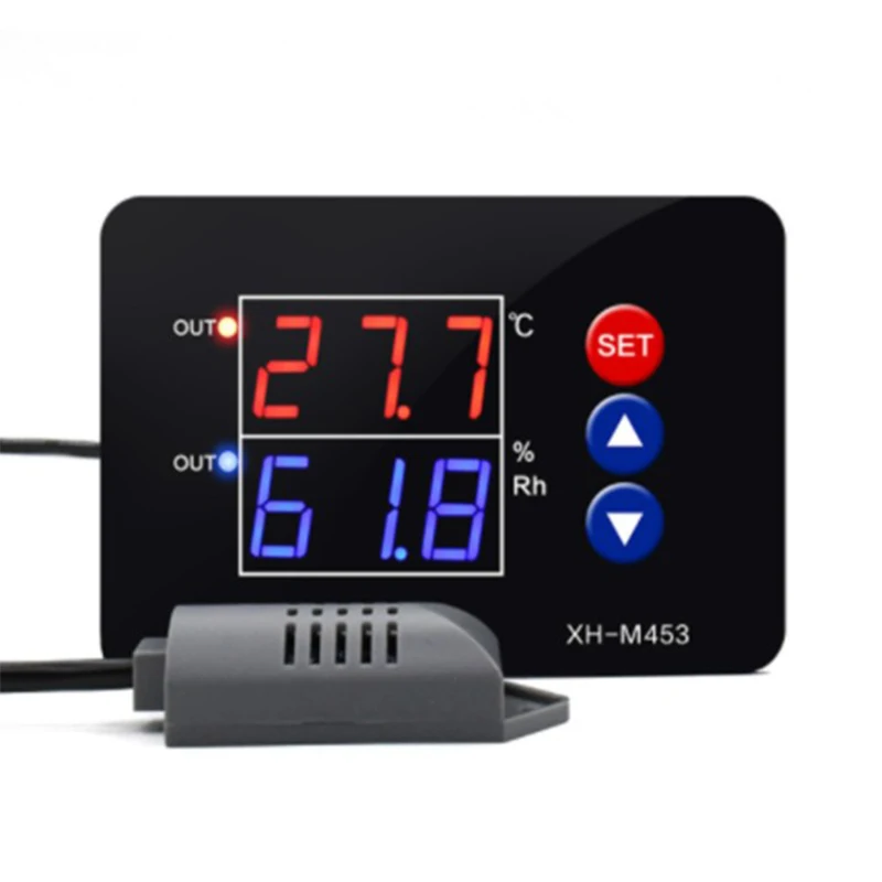 Xh-M453 Ac 220V Dual Digital Display Temperature Humidity Controller Humidity Smart Thermostat Incubator Control
Xh-M453 Ac 220V Dual Digital Display Temperature Humidity Controller Humidity Smart Thermostat Incubator Control