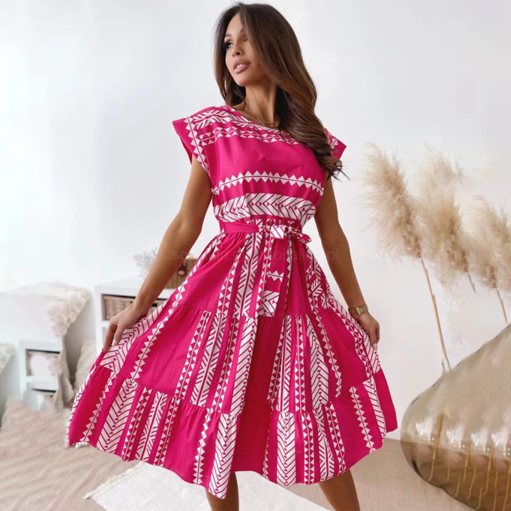 2021 Fashion Summer Midi Dress Women's Printed Sundress Casual Short Sleeve Ladies High Waist Belt Party Dresses Robe Femme
2021 Fashion Summer Midi Dress Women's Printed Sundress Casual Short Sleeve Ladies High Waist Belt Party Dresses Robe Femme