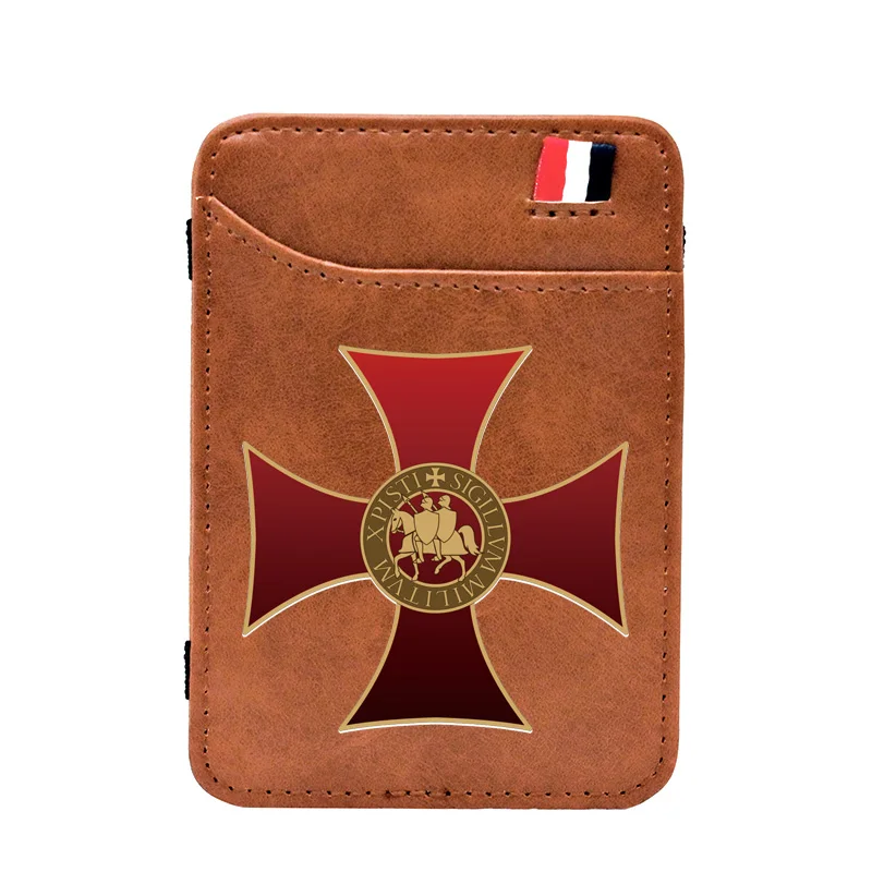 Ретро Классический рыцарь Templar Cross Pu кожаный держатель для карт волшебный кошелек