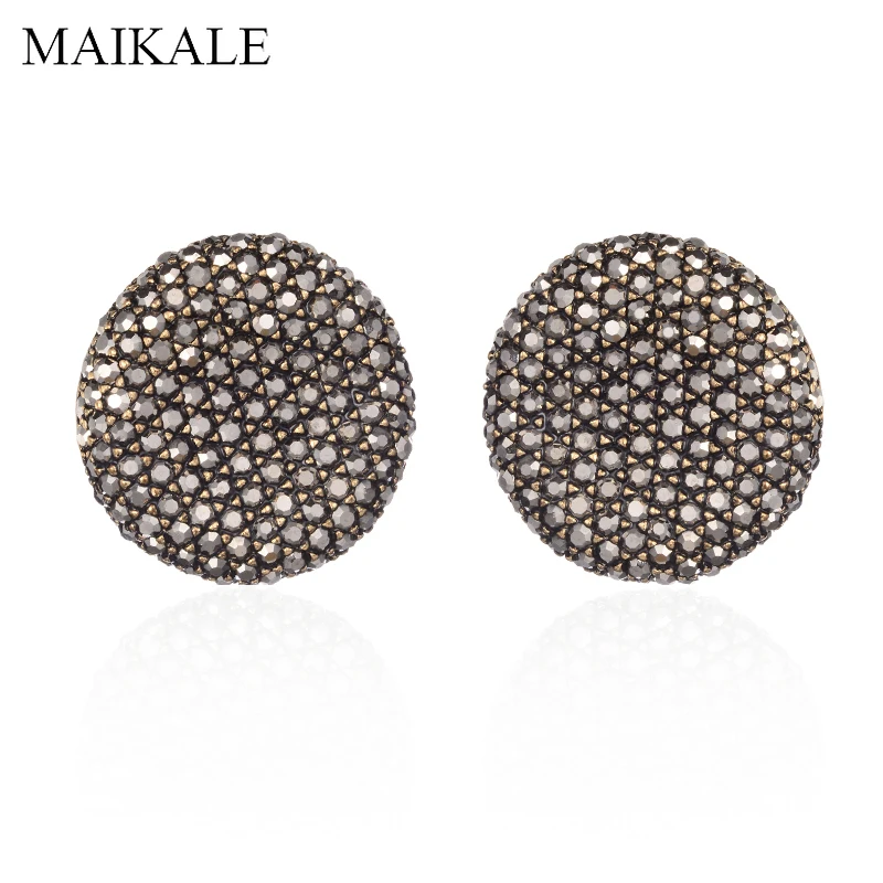 MAIKALE Vintage Earrings Round Gold Black Stud Earrings Metal Exaggerated Rhinestone Earrings For Women To Friend Gift
MAIKALE Vintage Earrings Round Gold Black Stud Earrings Metal Exaggerated Rhinestone Earrings For Women To Friend Gift