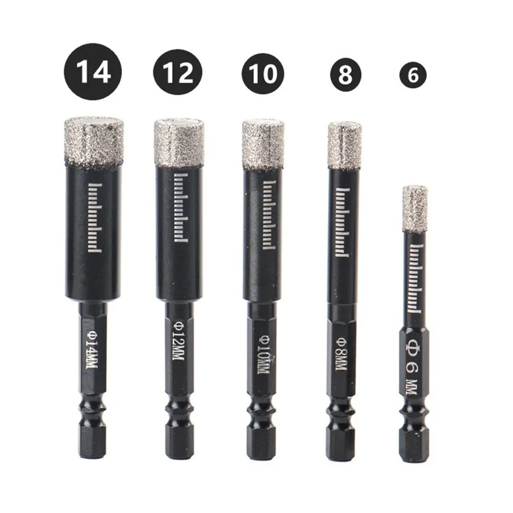 5pcs 6/8/10/12/14mm Hex Handle Vacuum Brazed Diamond Dry Drill Bits Hole Saw Cutter For Granite Marble Ceramic Tile Glass
5pcs 6/8/10/12/14mm Hex Handle Vacuum Brazed Diamond Dry Drill Bits Hole Saw Cutter For Granite Marble Ceramic Tile Glass
