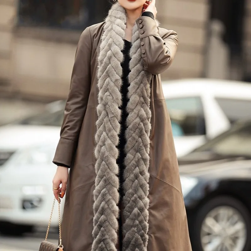 Elegant Mink Fashion Fur Sheepskin Coat Women Brand Winter Thick Belt Overcoat Office Genuine Leather Full Sleeve Long Jacket
Elegant Mink Fashion Fur Sheepskin Coat Women Brand Winter Thick Belt Overcoat Office Genuine Leather Full Sleeve Long Jacket