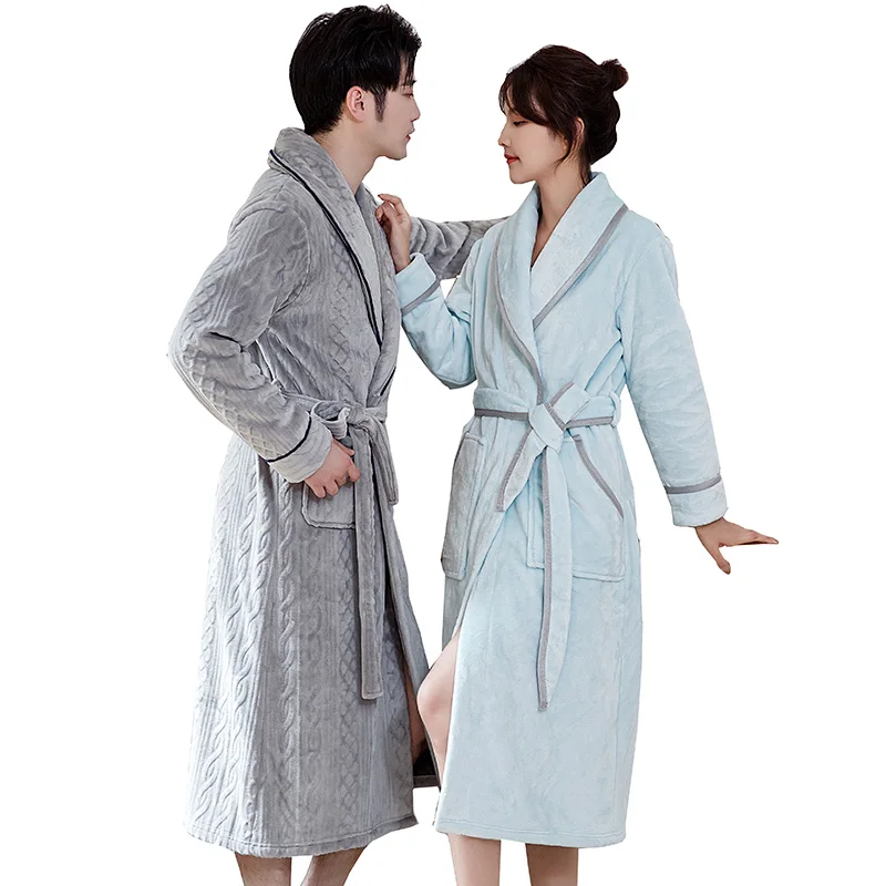 Thicken Flannel Couple Sleepwear Pajamas Coral Fleece Bathrobe Set Female Winter Nightgown Warm Home Wear Men&Women Pijamas Suit
Thicken Flannel Couple Sleepwear Pajamas Coral Fleece Bathrobe Set Female Winter Nightgown Warm Home Wear Men&Women Pijamas Suit