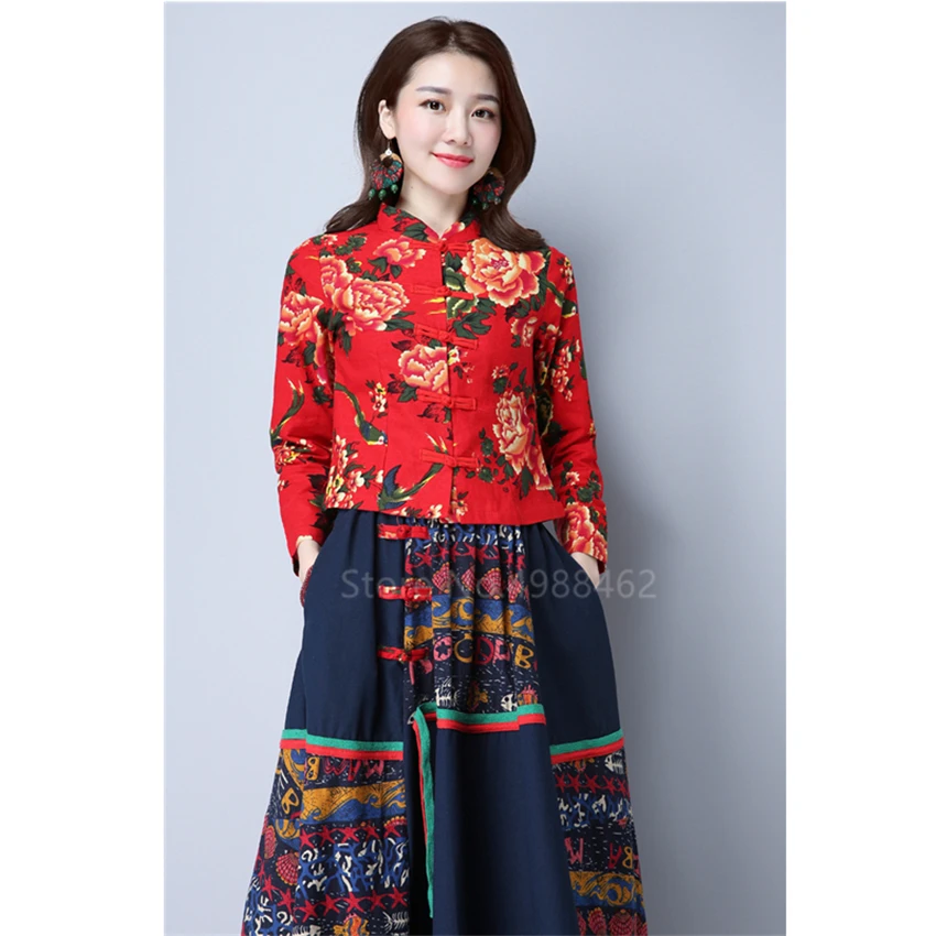 Traditional Chinese Style Flower Print Fashion Women Female Vintage Elegant Tang Suit Top Linen Clothes Slim Short Ethnic Jacket
Traditional Chinese Style Flower Print Fashion Women Female Vintage Elegant Tang Suit Top Linen Clothes Slim Short Ethnic Jacket