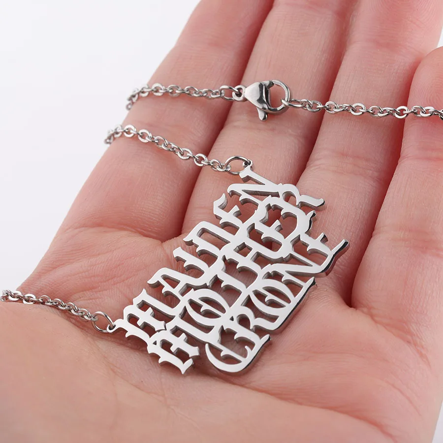 English Lettered Pendant Necklace European and American Cool Fashion Name Pendant Clavicle Chain Custom Necklace Ornament
English Lettered Pendant Necklace European and American Cool Fashion Name Pendant Clavicle Chain Custom Necklace Ornament