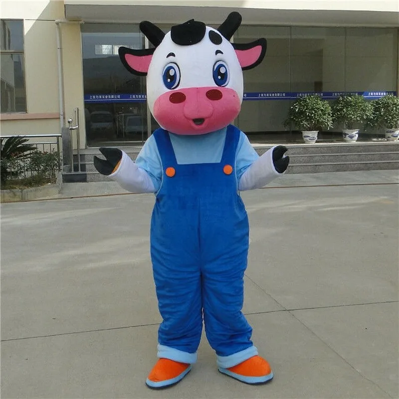 

Костюм талисмана Milk Ad, высококачественный костюм коровы из мультфильма, косплей, рекламная акция, для ходьбы маскарадный костюм, одежда для ...