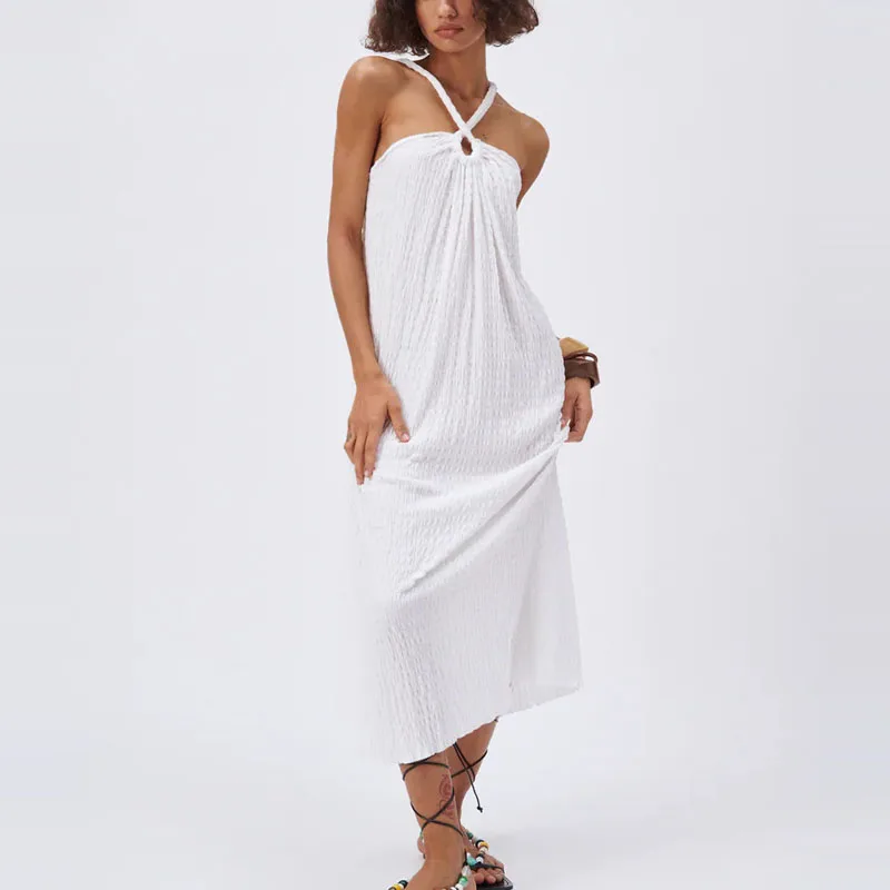 ZA 2021 Summer White Long Textured Dress Women Sleeveless V Neck Straps Party Dress Female Fashion Sexy Opening Dresses
ZA 2021 Summer White Long Textured Dress Women Sleeveless V Neck Straps Party Dress Female Fashion Sexy Opening Dresses