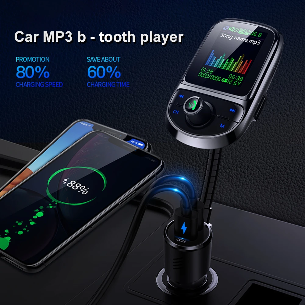 Car FM Transmitter Wireless With 1.8-inch Color Screen FM Radio MP3 Player Dual USB QC3.0 Fast Charging Hands-free Microphone
Car FM Transmitter Wireless With 1.8-inch Color Screen FM Radio MP3 Player Dual USB QC3.0 Fast Charging Hands-free Microphone
