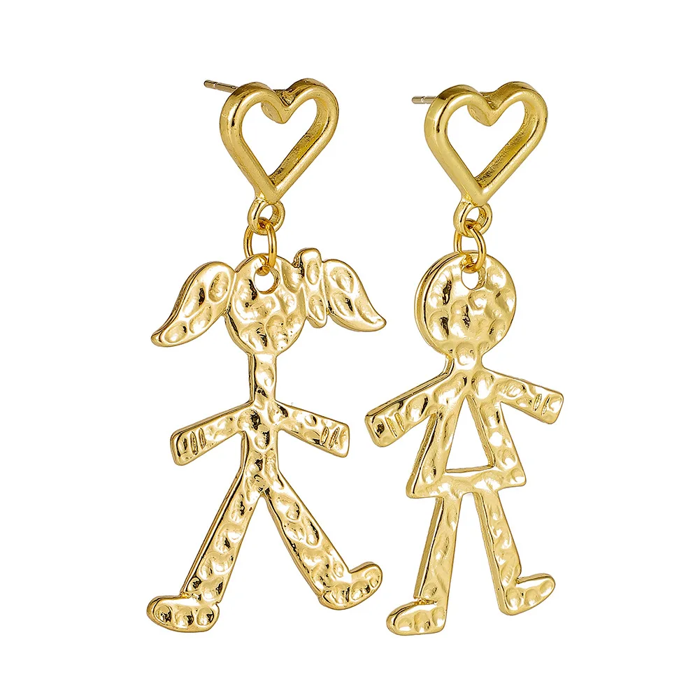 2021 new style abstract boy girl personality playful earrings fashion love cute jewelry woman ladies | Украшения и аксессуары