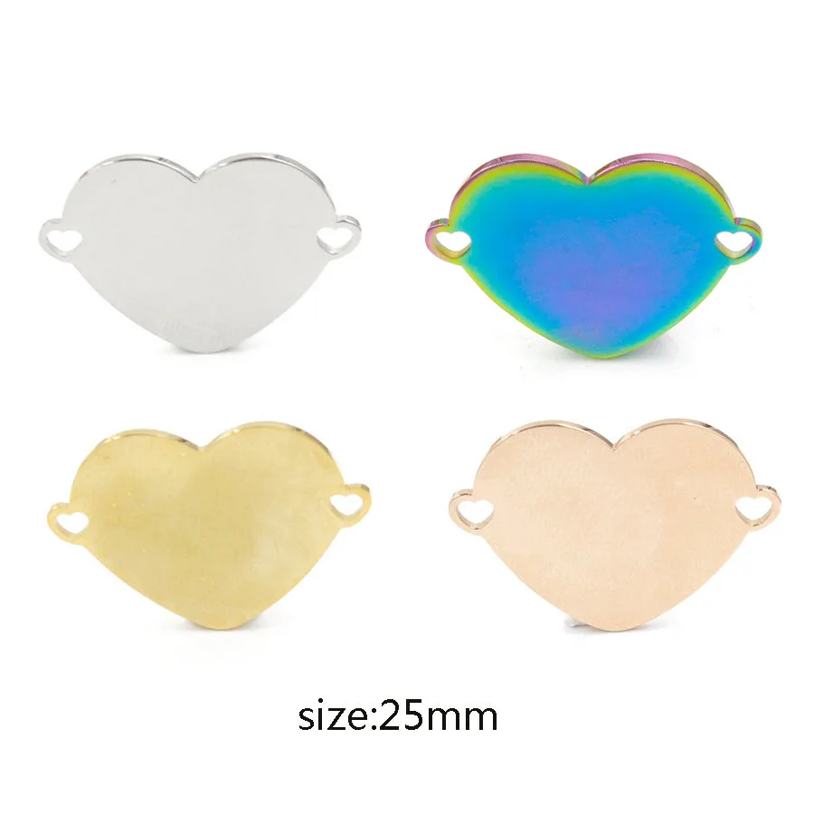 100% Stainless Steel 2 Hole Heart Charm Connector For Bracelet Metal Tag For Engrave Mirror Polished 10pcs
100% Stainless Steel 2 Hole Heart Charm Connector For Bracelet Metal Tag For Engrave Mirror Polished 10pcs