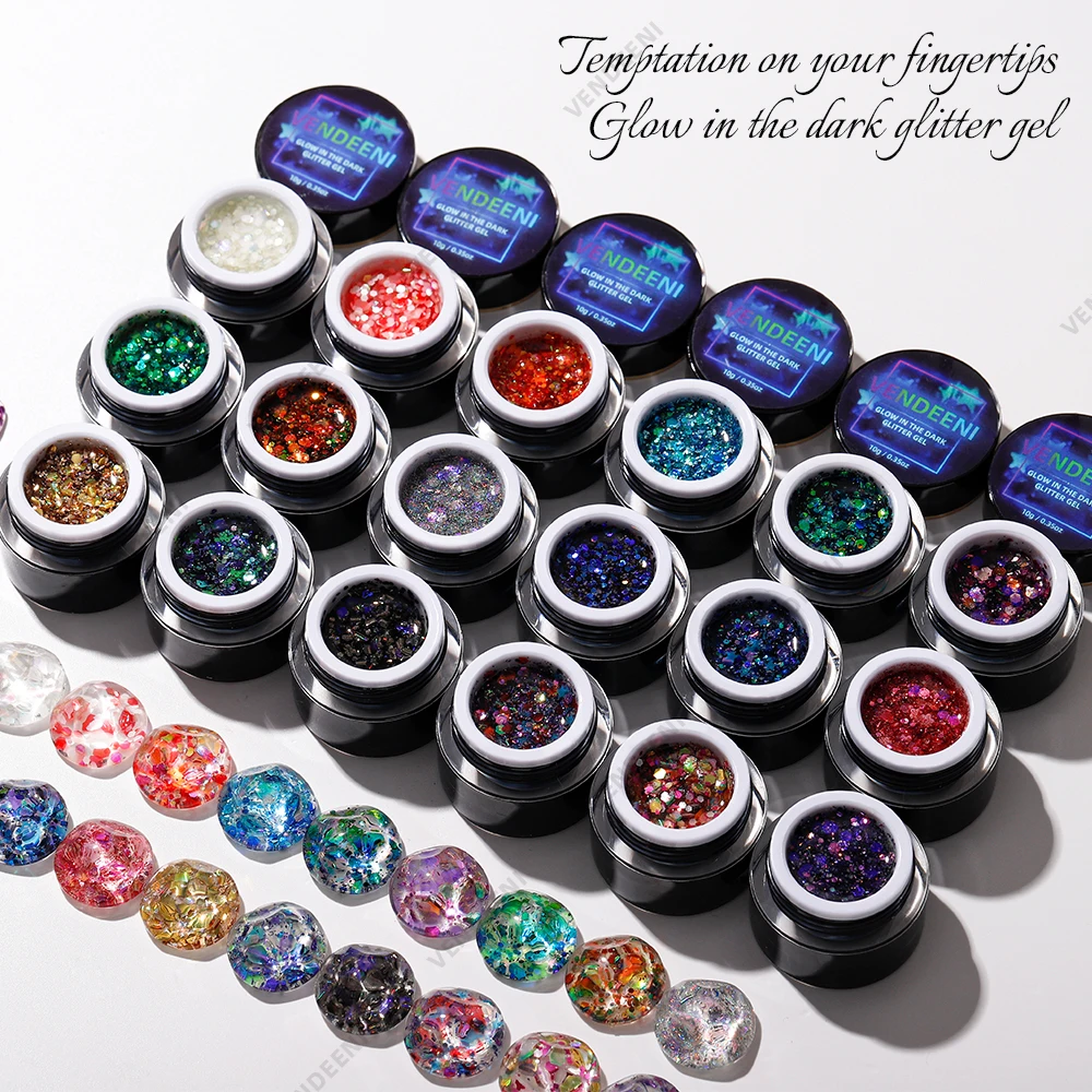 Vendeeni 18 Colors Glitter Sequin Luminous Gel Nail Polish Glow In The Dark UV Led Gel Lacquer Fluorescent Sparkle Gel Varnish
Vendeeni 18 Colors Glitter Sequin Luminous Gel Nail Polish Glow In The Dark UV Led Gel Lacquer Fluorescent Sparkle Gel Varnish