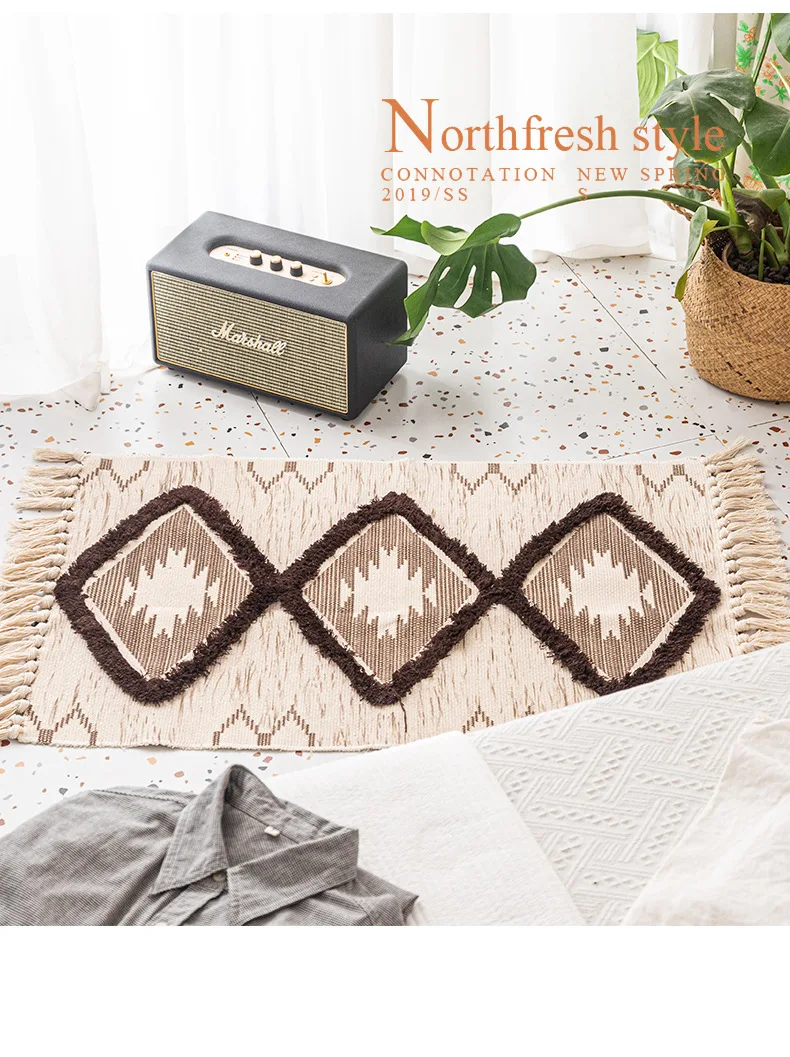 Moroccan Style Cotton and Linen Tassel Floor Mats Simple Bedroom Home Bedside Carpet Living Room Sofa Coffee Table Mat
Moroccan Style Cotton and Linen Tassel Floor Mats Simple Bedroom Home Bedside Carpet Living Room Sofa Coffee Table Mat
