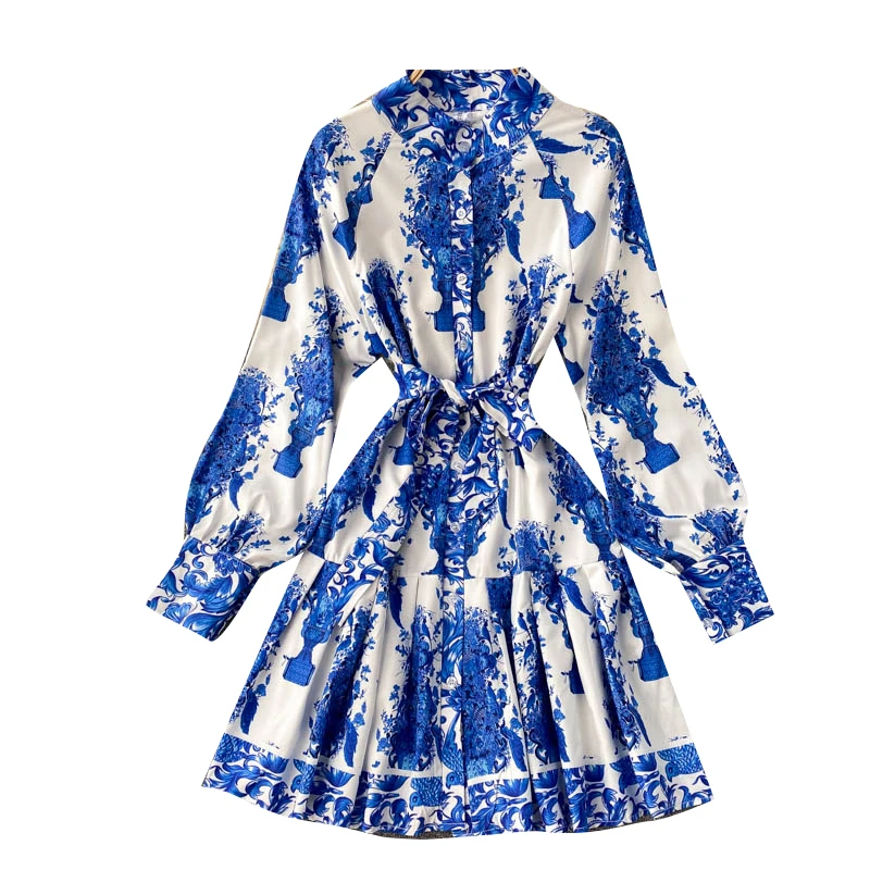 SINGREINY Women Court Wind Print Dress Retro Stand Collar Puff Sleeve Button Dresses Autumn Korean A-line Streetwear Short Dress
SINGREINY Women Court Wind Print Dress Retro Stand Collar Puff Sleeve Button Dresses Autumn Korean A-line Streetwear Short Dress