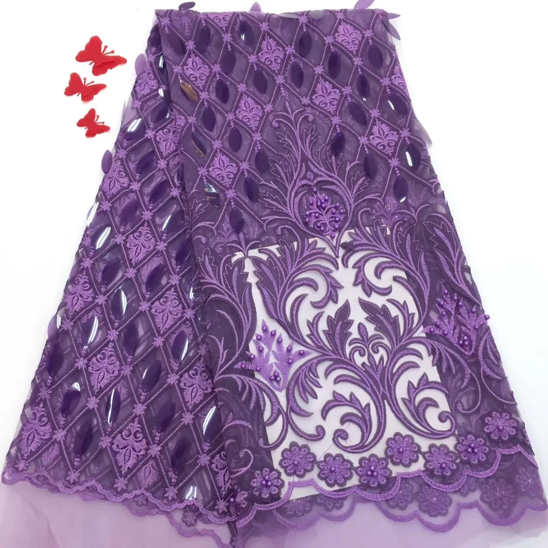 Purple Color Nigerian French Lace Fabric African Tulle Lace Fabric High Quality African Lace Wedding Fabric For Dress RF136
Purple Color Nigerian French Lace Fabric African Tulle Lace Fabric High Quality African Lace Wedding Fabric For Dress RF136