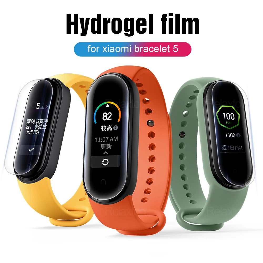 Для xiaomi mi band 5 Защитная пленка для экрана с гидрогелем xiomi xaomi band5 miband M5 аксессуары