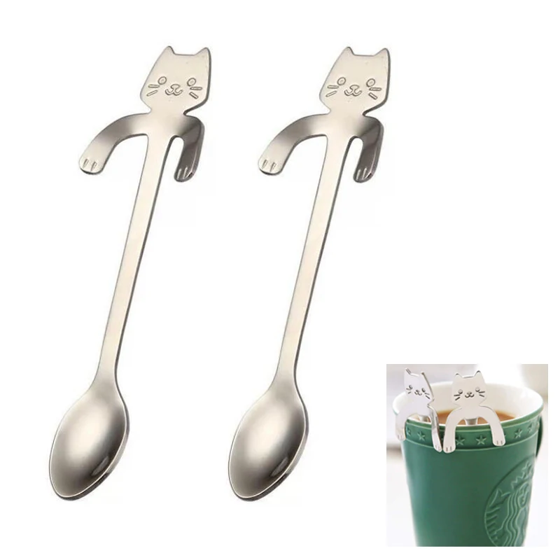 2Pcs Stainless Steel Teaspoons Mini Cat Kitten Spoons Coffee Tea Dessert Spoon Drink Mixing Milkshake Spoon Tableware Gift Set
2Pcs Stainless Steel Teaspoons Mini Cat Kitten Spoons Coffee Tea Dessert Spoon Drink Mixing Milkshake Spoon Tableware Gift Set