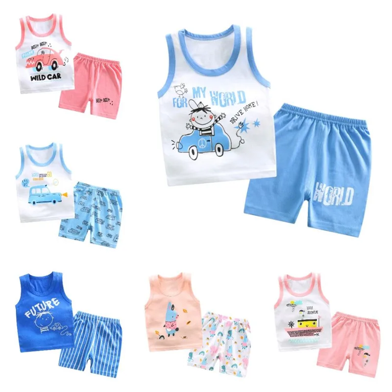 boys clothes suit 9M-6Y Tops + Pants 2pcs Sets Children's vest set suits cotton Summer Sleeveless kid girls summer 2020 clothing
boys clothes suit 9M-6Y Tops + Pants 2pcs Sets Children's vest set suits cotton Summer Sleeveless kid girls summer 2020 clothing