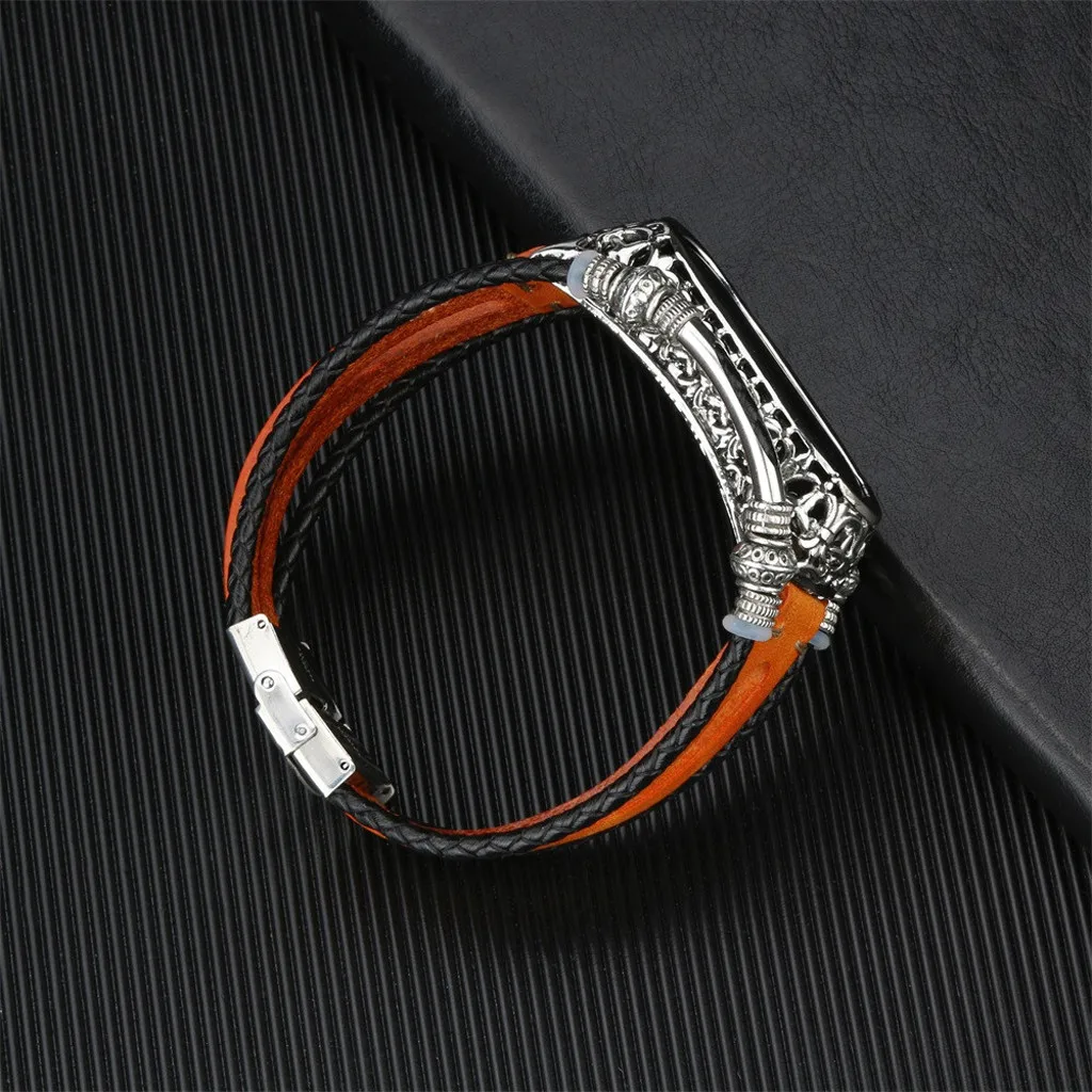 Retro Mi Band 6 5 3 4 Strap Wrist For Xiaomi Leather Replacement Beading Bracelet Weave Braided | Наручные часы