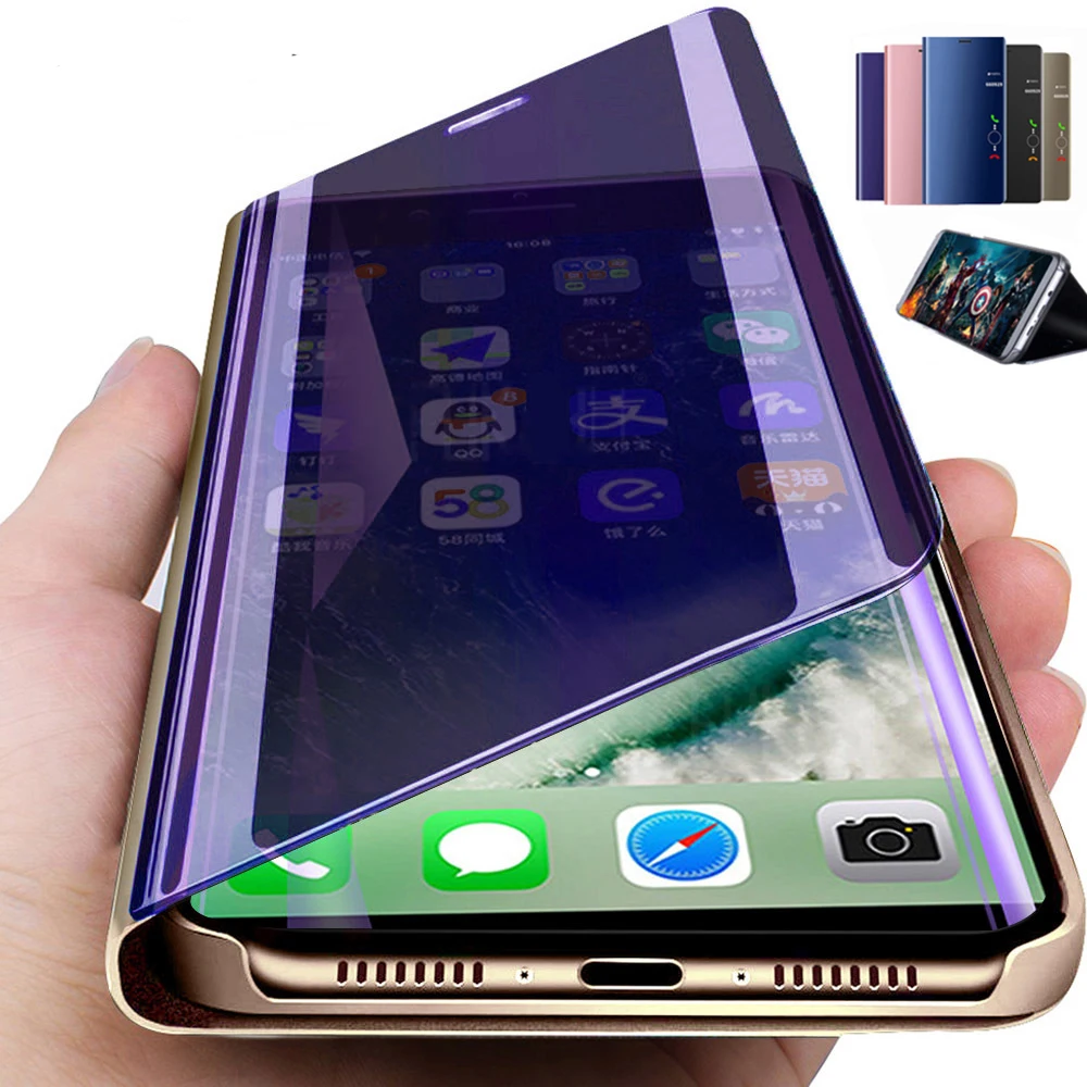 Оригинальный умный зеркальный флип чехол для iPhone 11 Pro Max XS X Кожаные чехлы