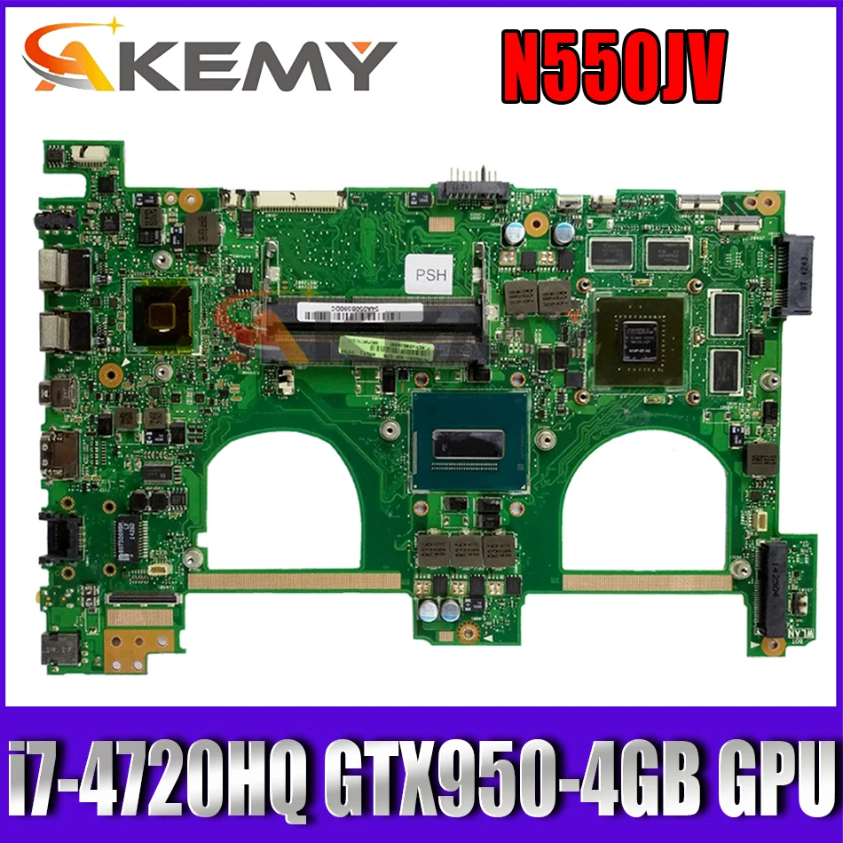 NEW motherboard For ASUS N550JV N550JK N550J N550JX G550JK Laptop Motherboard i7-4720HQ GTX950-4GB GPU Mainboard
NEW motherboard For ASUS N550JV N550JK N550J N550JX G550JK Laptop Motherboard i7-4720HQ GTX950-4GB GPU Mainboard
