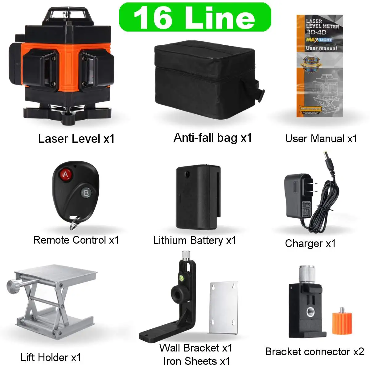 Multifunctional 4D 16 Lines Green Laser Levels 360 Horizontal And Vertical Cross Lines Auto Self-Leveling For Indoor and outdoor
Multifunctional 4D 16 Lines Green Laser Levels 360 Horizontal And Vertical Cross Lines Auto Self-Leveling For Indoor and outdoor