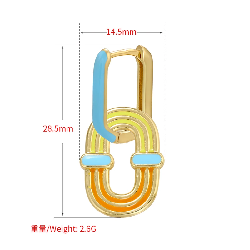 ZHUKOU NEW Rainbow enamel hoop earrings Geometric rectangle gold small hoop earrings Summer Trend Jewelry Wholesale VE426
ZHUKOU NEW Rainbow enamel hoop earrings Geometric rectangle gold small hoop earrings Summer Trend Jewelry Wholesale VE426