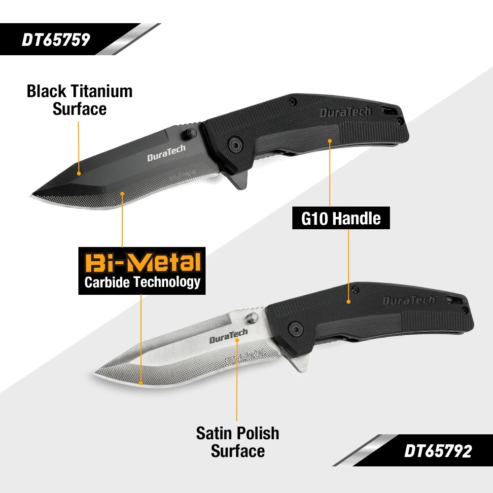 Складной карманный нож DuraTech походный Клинок с пластиковой ручкой резак для