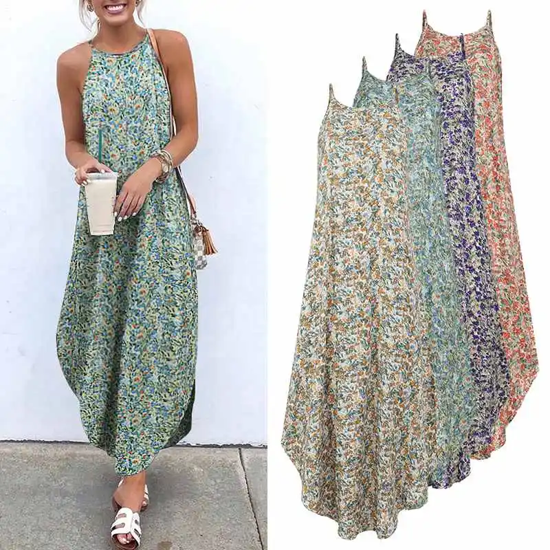 Printed Maxi Dresses VONDA Bohemian Sexy Sleeveless Sundress Women Causal Halter Summer Beach Dress Asymmetric Long Dresses
Printed Maxi Dresses VONDA Bohemian Sexy Sleeveless Sundress Women Causal Halter Summer Beach Dress Asymmetric Long Dresses