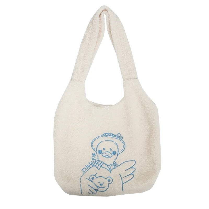 Women Lamb Like Fabric Shoulder Bag Simple Fluffy Fur Tote Handbags Large Capacity Soft Shopping Bags Cute School Bag For Girls
Women Lamb Like Fabric Shoulder Bag Simple Fluffy Fur Tote Handbags Large Capacity Soft Shopping Bags Cute School Bag For Girls