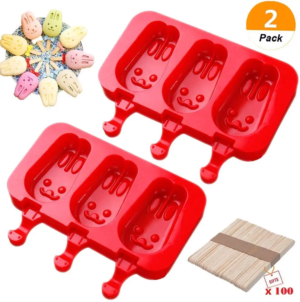Homemade Popsicle Silicone Molds with Lid,Ice Cream Bar Mold, 3 Cavities Silicone Ice Pop Mold with 100 Wooden Sticks
Homemade Popsicle Silicone Molds with Lid,Ice Cream Bar Mold, 3 Cavities Silicone Ice Pop Mold with 100 Wooden Sticks