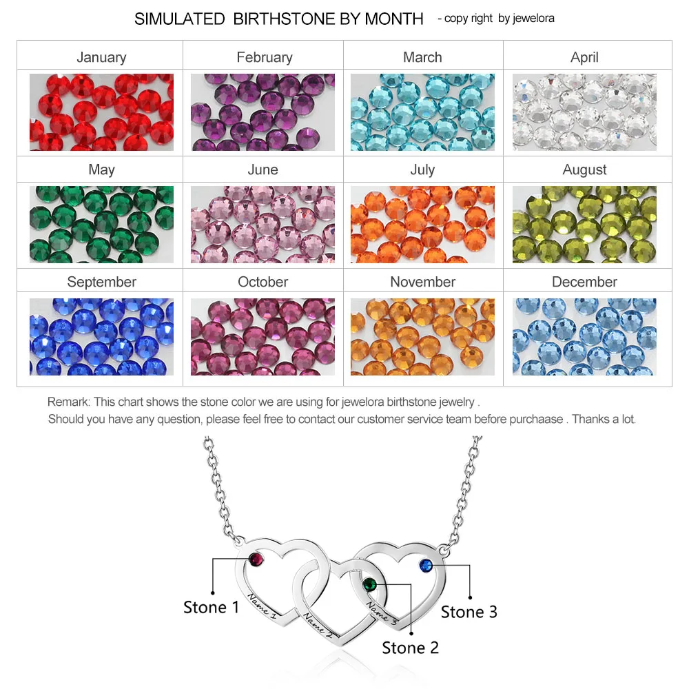 Personalized Three-Heart-Shaped Lettering Month Birthstone Custom Pendant Necklace For Girlfriend Mother Wife
Personalized Three-Heart-Shaped Lettering Month Birthstone Custom Pendant Necklace For Girlfriend Mother Wife